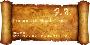Ferencsik Napóleon névjegykártya